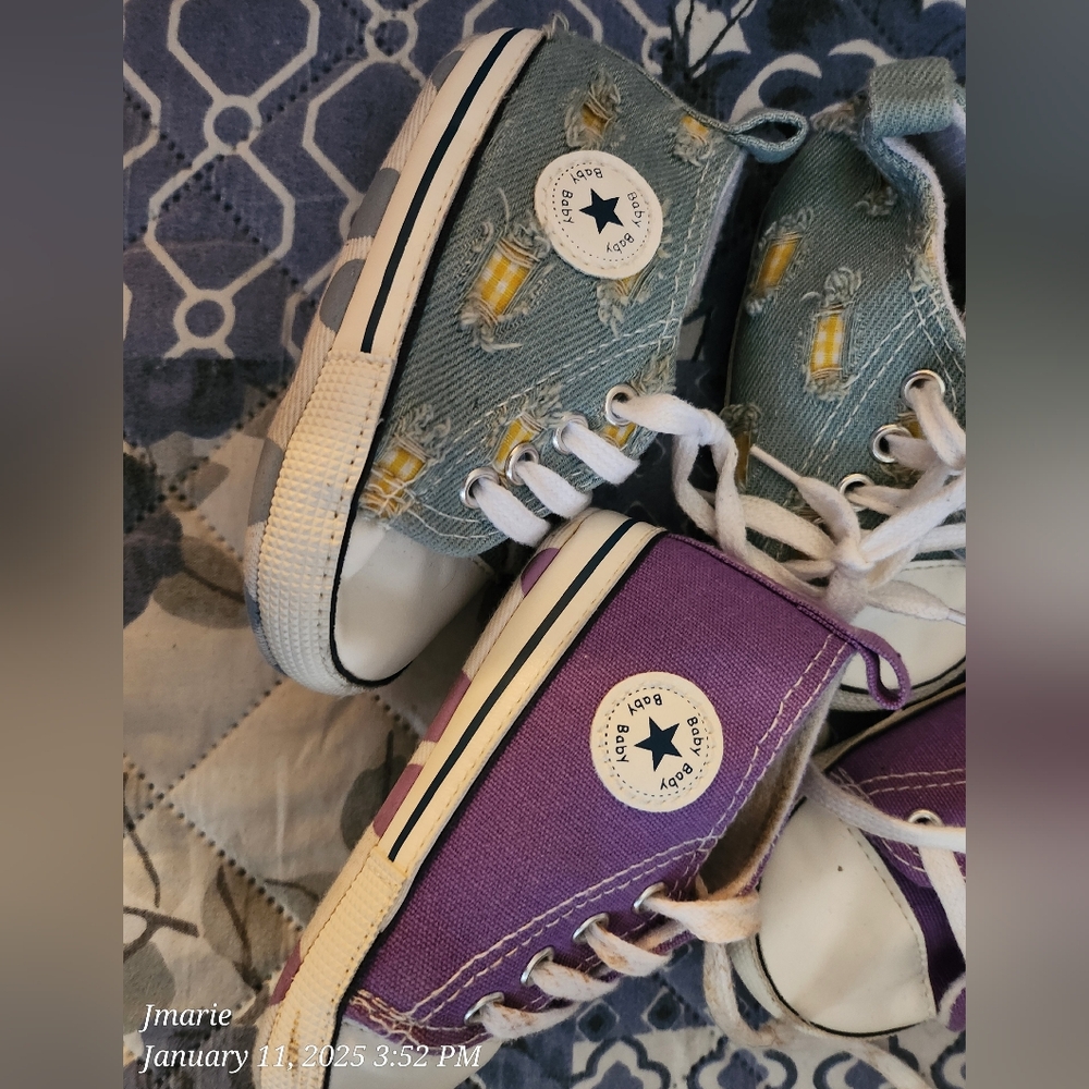 Meckior Baby Girls BoysCanvas Sneakers Soft SoleHigh-Top Ankle Infant